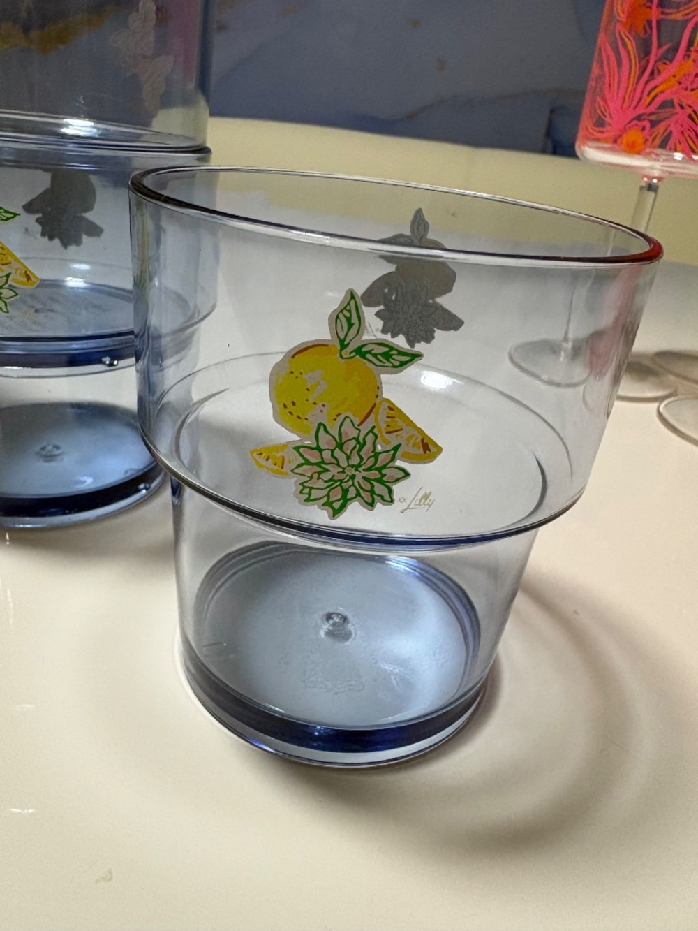 Lilly Pulitzer stackable cups - Picture 3 of 3